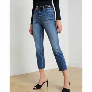 L'Agence Sada Slim fit Cropped Jean sz 24 in color Summit raw hem resort wear